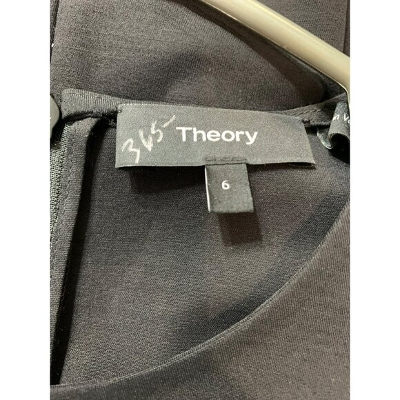 NWT Theory Fitted Dress Bodycon Work Size 6 Black Double Stretch Sleeveless $365 - Picture 3 of 5
